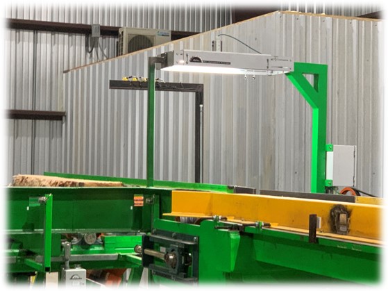Cant classifier scan head with light bar in production at mill
